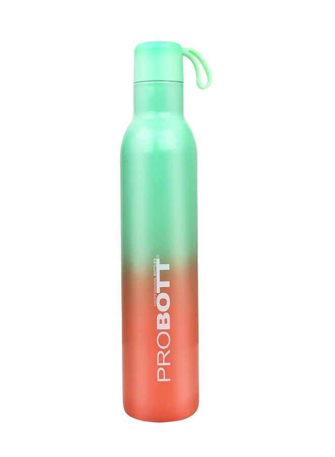 Probott Dream 500ml Stainless Steel Hot and Cold Water Bottle, Vacuum Insulated Flask Bottles, Dual Color Light Green & Orange | Easy to Carry for Travel, Camping, Gym, Sports, Office | Leak Proof - Image 1